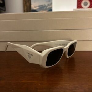 Prada Ivory Sunglasses with Black Lenses